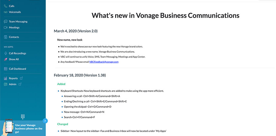 VBC Portal app page